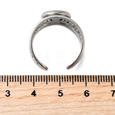 304 Stainless Steel Cuff Ring Components X-STAS-V012-01A-P-1