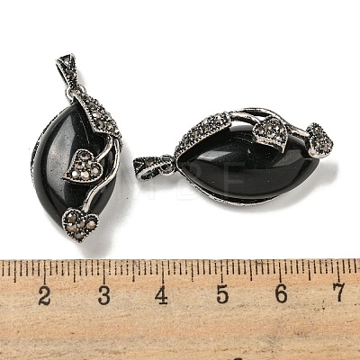 Natural Obsidian Horse Eye Pendants G-F766-01AS-06-1