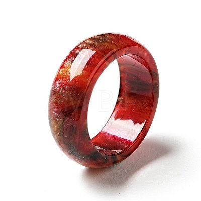 Resin Plain Band Finger Ring for Women RJEW-C034-01C-1