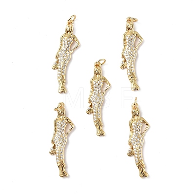 Brass Micro Pave Cubic Zirconia Pendants KK-E068-VF282-1