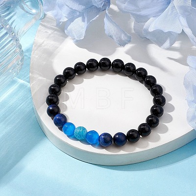 Natural Gemstone Beaded Stretch Bracelets for Women BJEW-TA00536-03-1