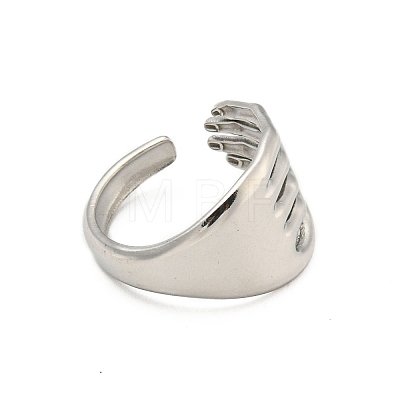 304 Stainless Steel Open Cuff Ring RJEW-C067-17P-1