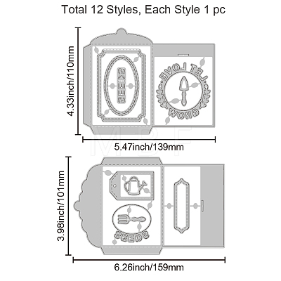 Seed Theme Carbon Steel Cutting Dies Stencils DIY-WH0309-1984-1