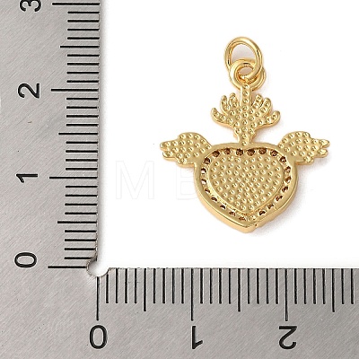 Rack Plating Brass Micro Pave Cubic Zirconia Pendants KK-P279-04A-G-1