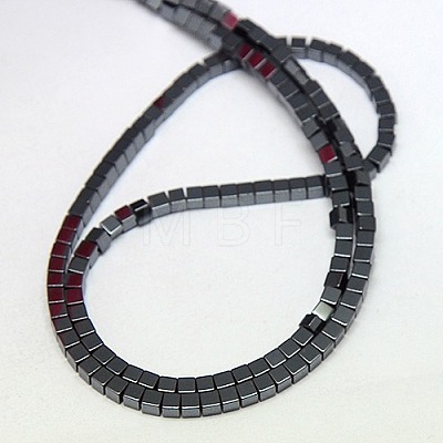 Electroplate Non-magnetic Synthetic Hematite Beads Strands G-J170A-4x4mm-03-1