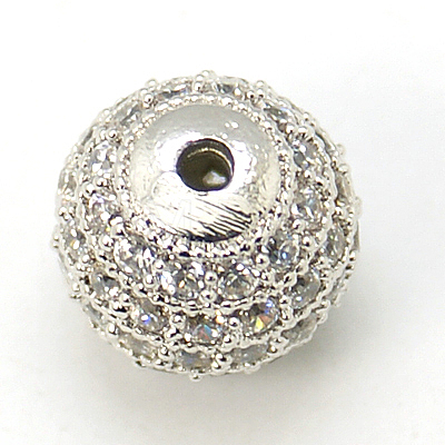 Brass Micro Pave Cubic Zirconia Beads LS-ZIRC-D011-53P-1