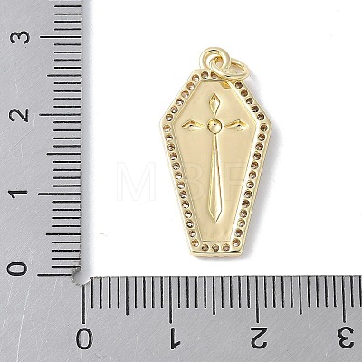 Brass Micro Pave Cubic Zirconia Pendants KK-F892-04G-01B-1