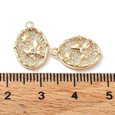 Rack Plating Brass Micro Pave Cubic Zirconia Pendants KK-K333-97G-1