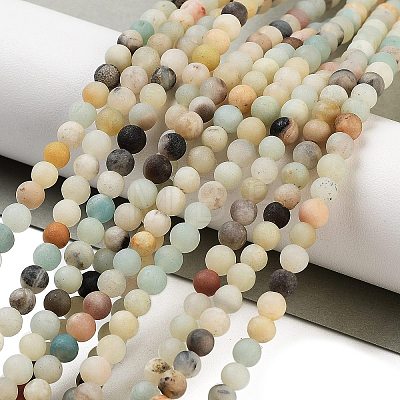 Natural Flower Amazonite Beads Strands G-G697-F05-4mm-01-1