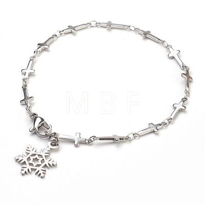 304 Stainless Steel Charm Bracelets BJEW-JB03864-01-1