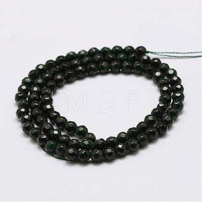 Faceted Natural Agate Beads Strands G-F447-4mm-C01-1