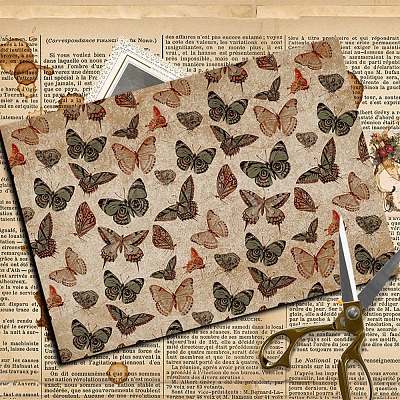 10pcs Retro Butterfly Scrapbook Paper PW-WG46881-01-1