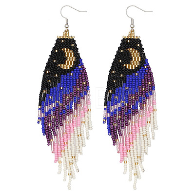 Moon Stainless Steel Dangle Earrings KS8218-2-1