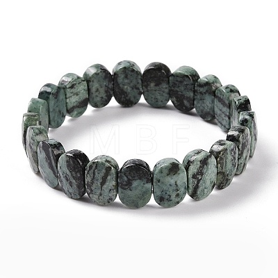 Natural Agate Oval Beaded Stretch Bracelet G-E010-01V-1