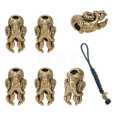 Outdoor EDC Tool Brass Parachute Rope European Beads KK-WH0066-03AB-1