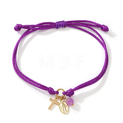 Handmade Adjustable Brass Cord Charm Bracelets OH6881-12-1