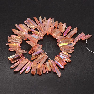 Electroplated Natural Quartz Crystal Beads Strands G-A142-03G-1