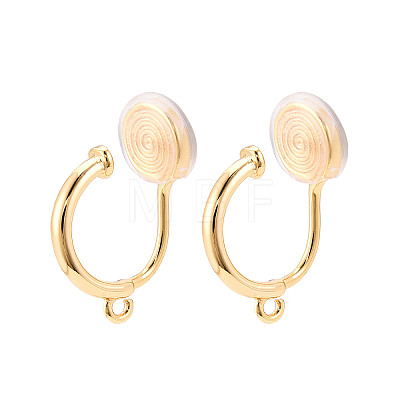Brass Micro Pave Cubic Zirconia Clip-on Earring Findings KK-N261-122C-G-1