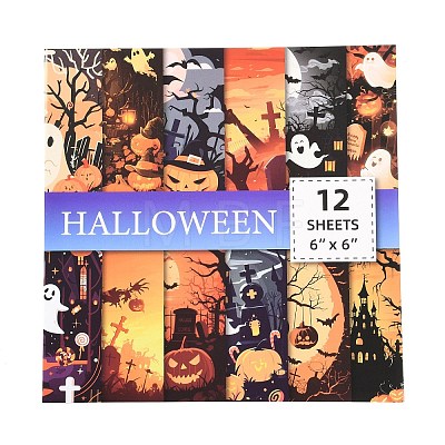 Halloween Witch Pumpkin Ghost Pattern Scrapbooking Paper Pads Set STIC-C010-33D-1