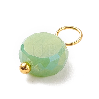 Electroplate Opaque Glass Charms PALLOY-JF01538-1
