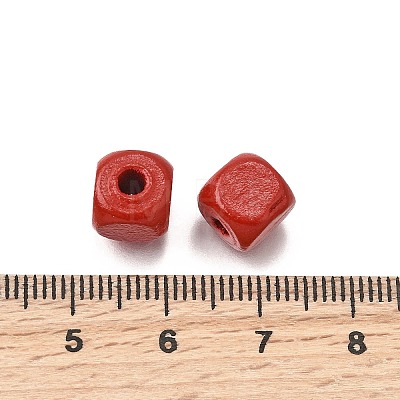Spray Painted Wooden Beads WOOD-P021-01B-24-1