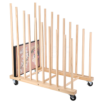 Wood Portable Easel Storage Rack for Artwork AJEW-WH0596-840-1
