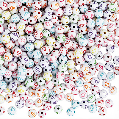 600Pcs Craft Acrylic Beads SACR-PA0001-34-1