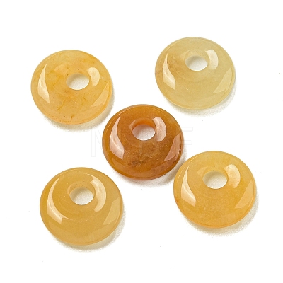 Natural Topaz Jade Donut/Pi Disc Charms X-G-G142-02C-1
