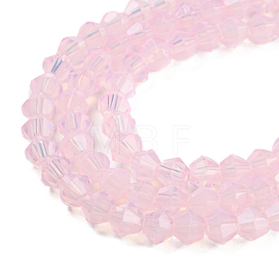 Baking Painted Transparent Glass Beads Strands DGLA-F029-J4mm-08-1