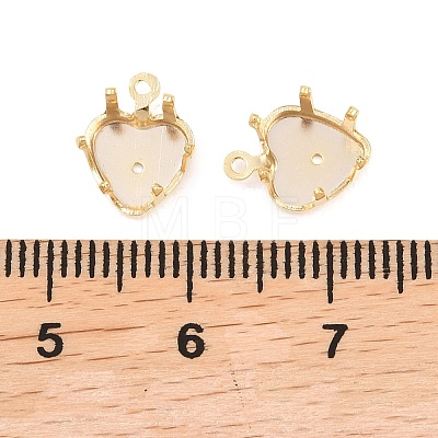 Heart Brass Sew on Prong Settings KK-C163-14A-G-1