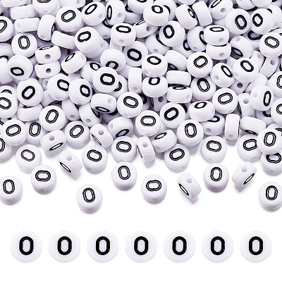 500Pcs Acrylic Horizontal Hole Letter Beads OACR-YS0001-03O-1