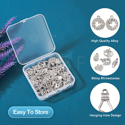  50Pcs 25 Styles Alloy Rhinestone Charms FIND-TA0002-94-1