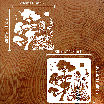 PET Hollow Out Drawing Painting Stencils DIY-WH0391-0519-1