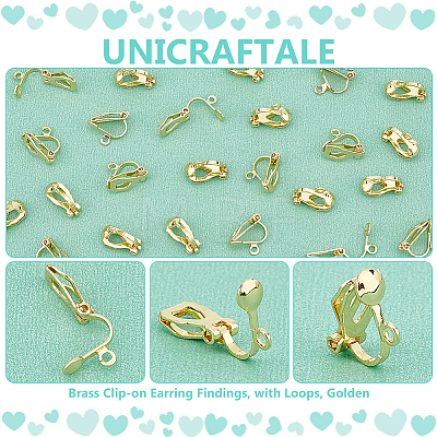 Unicraftale 60Pcs Brass Clip-on Earring Findings KK-UN0001-88-1