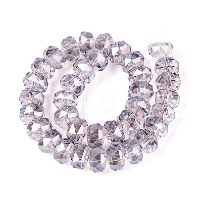 Electroplate Transparent Glass Beads Strands EGLA-N022-04A-D15-1