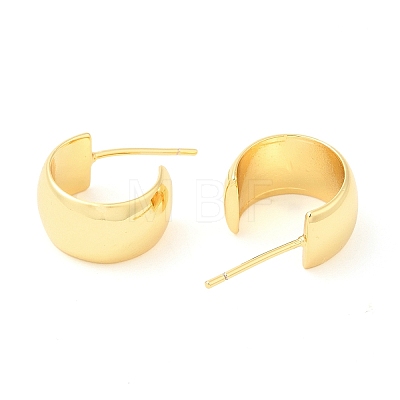 Brass Round Stud Earrings EJEW-K251-12G-1
