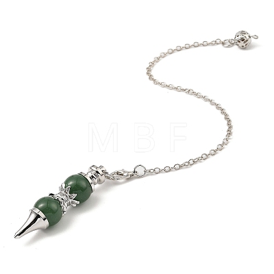 Natural Green Aventurine Pointed Dowsing Pendulums G-K338-29P-06-1