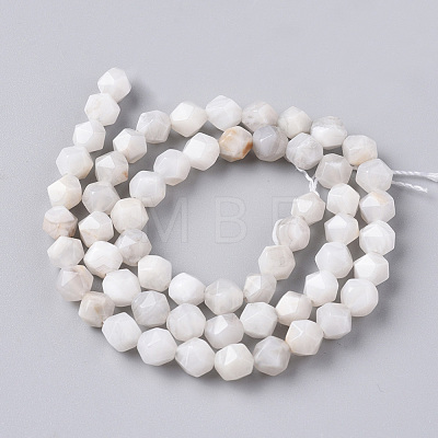 Natural White Crazy Lace Agate Beads Strands G-F668-03-6mm-1