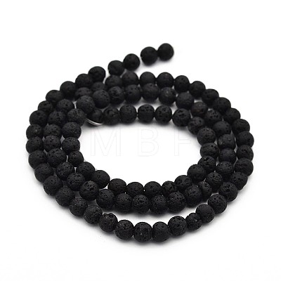 Natural Lava Rock Round Bead Strands G-M169-4mm-03-1