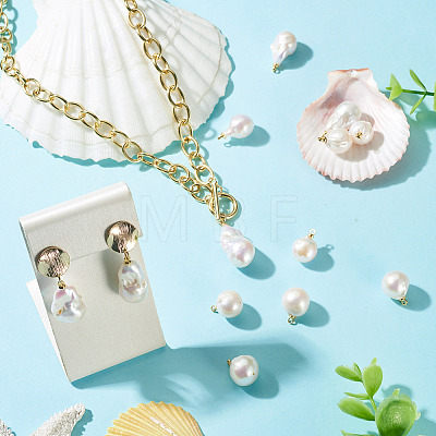 10Pcs Natural Baroque Pearl Keshi Pearl Pendants PALLOY-TA00377-1