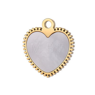 304 Stainless Steel with Shell Charms SH-OY001-99G-1