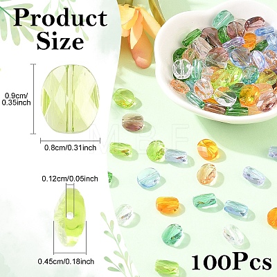 100Pcs 10 Styles Glass Imitation Austrian Crystal Beads GLAA-YW0005-64-1