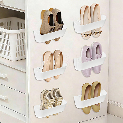 6Pcss Plastic Slipper Racks for Bathroom ODIS-WH0030-331B-1