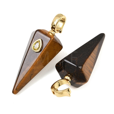 Natural Tiger Eye Pointed Pendants GG-CBA19F2-02G-06-1
