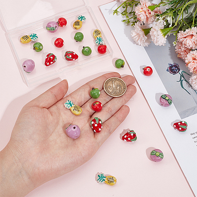 25Pcs 5 Styles Handmade Porcelain Beads PORC-PA0001-52-1