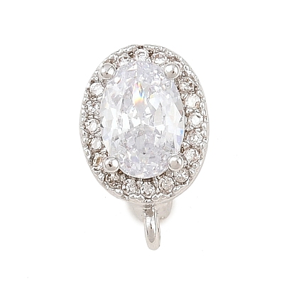 Brass Micro Pave Clear Cubic Zirconia Enhancer Shortener Pendant Bails KK-Z151-06P-1