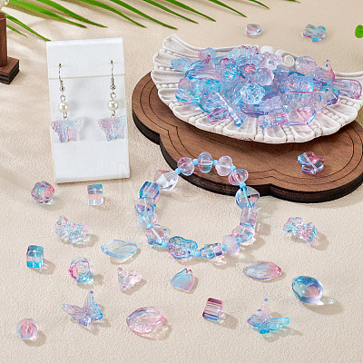 125G Gradient Color Transparent Glass Beads GLAA-TA0003-58A-1