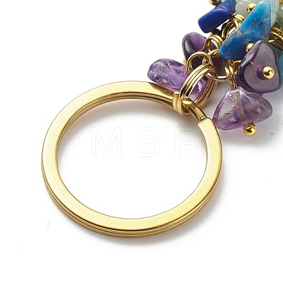 Chakra Natural Gemstone Chip Bead Keychain KEYC-JKC00415-01-1