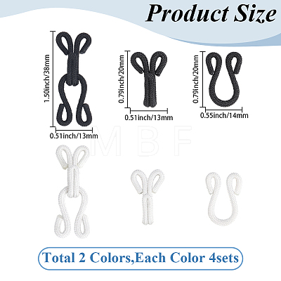 8Bags 2 Colors Brass Garment Hook and Eye KK-CY0001-19-1