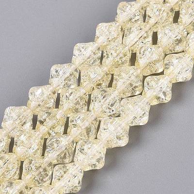 Transparent Crackle Glass Beads Strands GLAA-Q115-04A-10-1